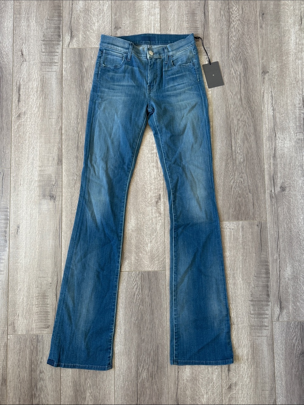 Koral Y2K Low Rise Bootcut Flare Jeans 25 Stretch Denim Minimalist Coquette NWT - Picture 2 of 9